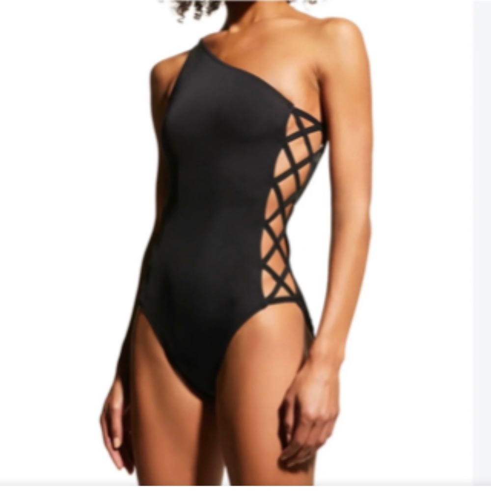 Norma Kamali One Shoulder X Mio Black One Piece Women’s Swimsuit Size XS